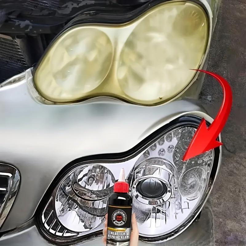 AutoMotive Chemical Doctor Headlight Repair Cream: Restores Oxidized, Yellowed, Scratched, Blurred Headlights - Enhances Crystal Plating - 150g