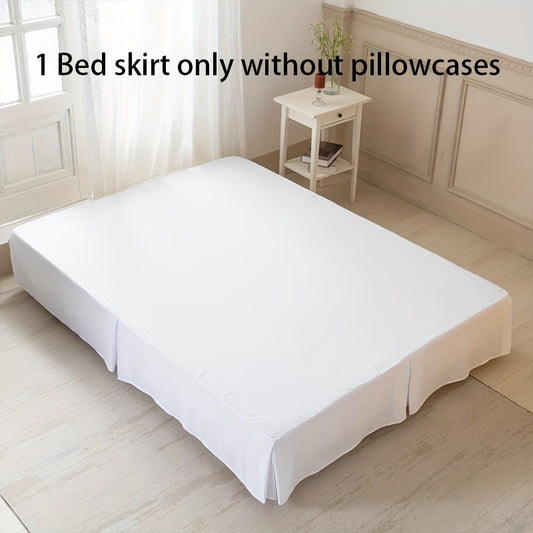 BAIJIAHAO Luxury Brushed Polyester Bed Skirt - Soft, Stain-Resistant & Breathable, Machine Washable - Perfect for All Seasons in Bedrooms, Guest Rooms & Dorms