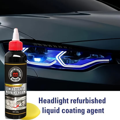 AutoMotive Chemical Doctor Headlight Repair Cream: Restores Oxidized, Yellowed, Scratched, Blurred Headlights - Enhances Crystal Plating - 150g