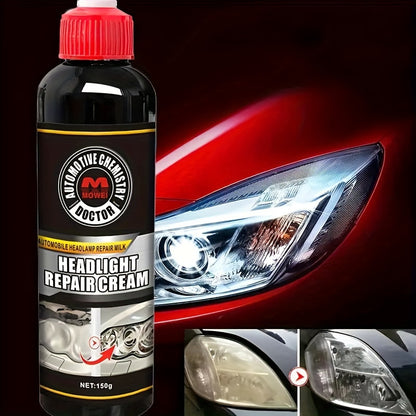 AutoMotive Chemical Doctor Headlight Repair Cream: Restores Oxidized, Yellowed, Scratched, Blurred Headlights - Enhances Crystal Plating - 150g