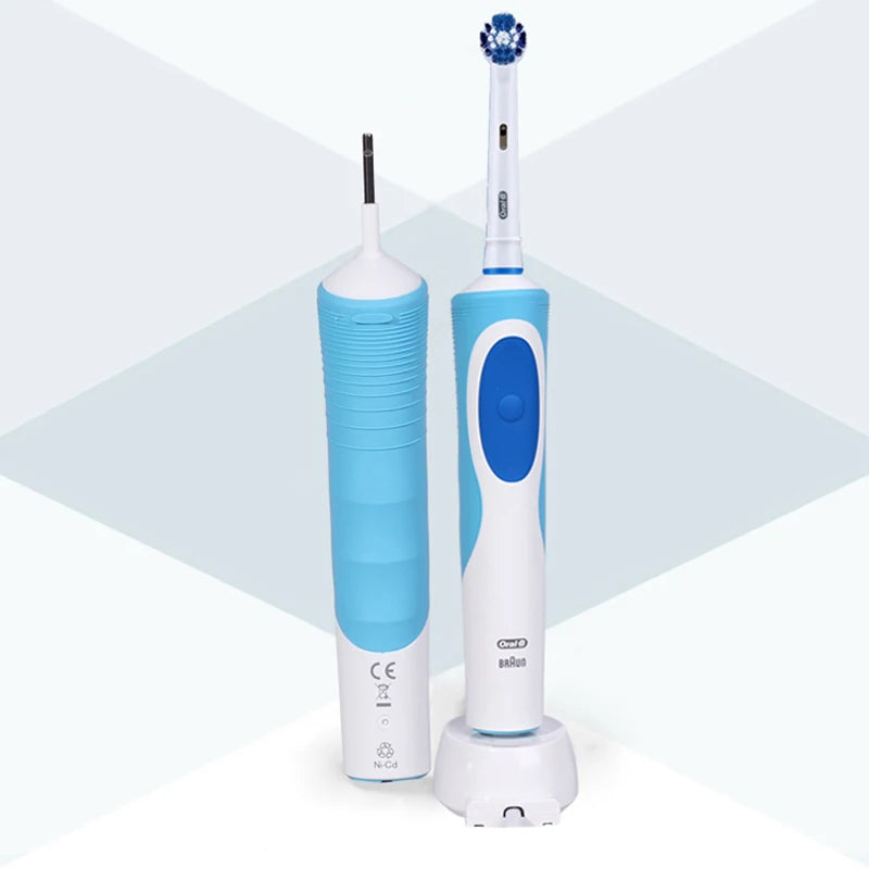 Oral B Electric Toothbrush 2D Rotary Vibration Clean Charging Tooth Brush Cross Action Bristle Oral Care 4 Gift Brush Heads Free