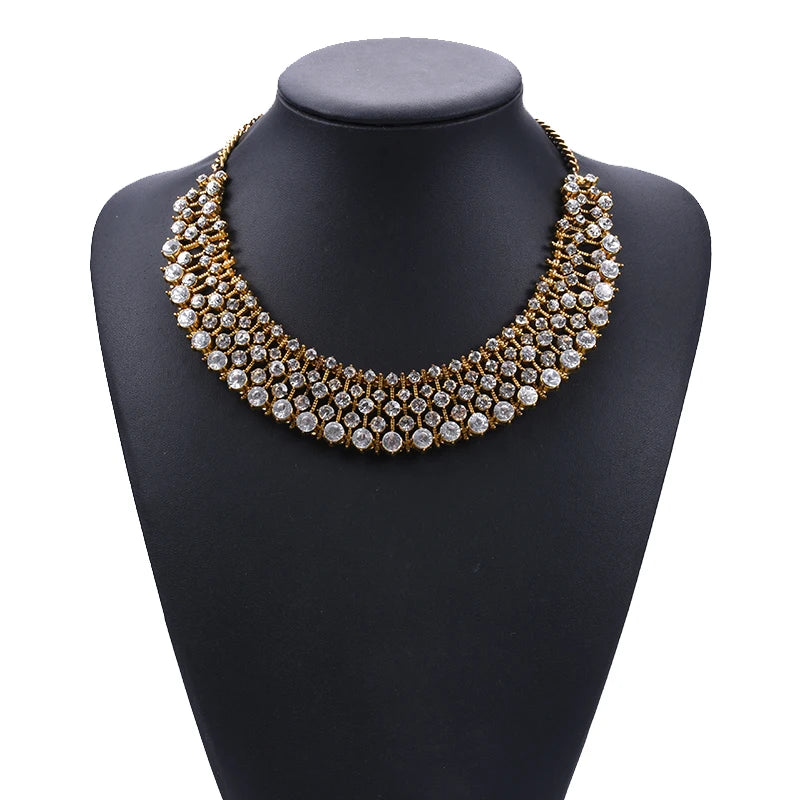 New Indian Vintage Statement Large Collar Choker Necklace - Fashionable Big Bib Jewelry Inspired by British Princess Kate