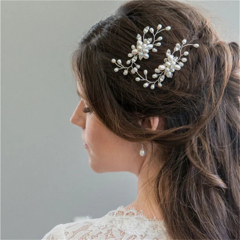 Pearl Tiara Crystal Hairbands and Hair Pins