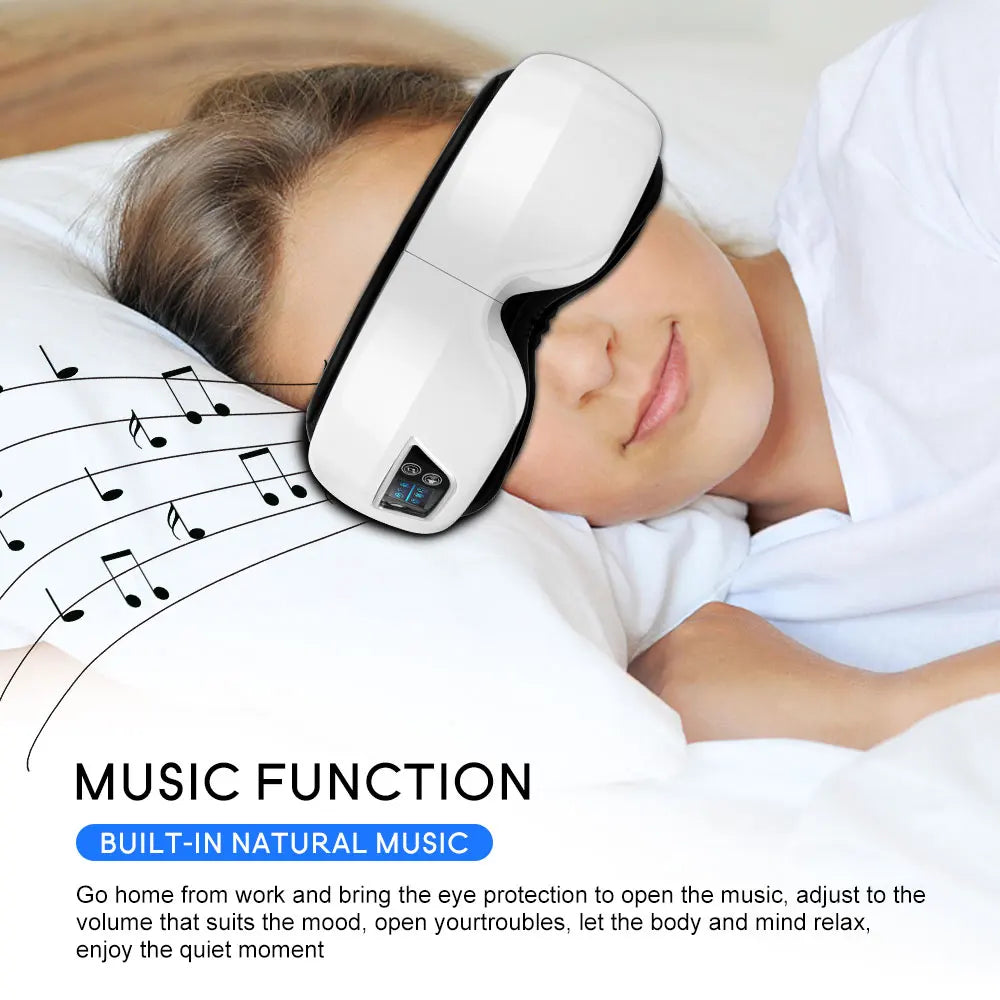 Eye Massager 6D Smart Airbag Vibration Bluetooth Eye Care Instrument Hot Compress Bluetooth Eye Massage Glasses Fatigue Pouch