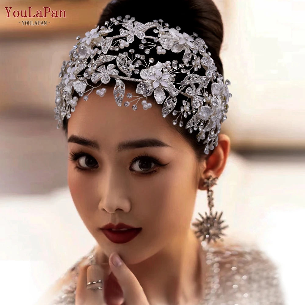 Golden Bride Crystal Headband - Rhinestone Bridal Tiara