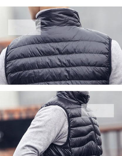 Fashion Brand Men Down Vest Coats New Winter Casual Sleeveless Lightweight Down Duck Vest Coats Male