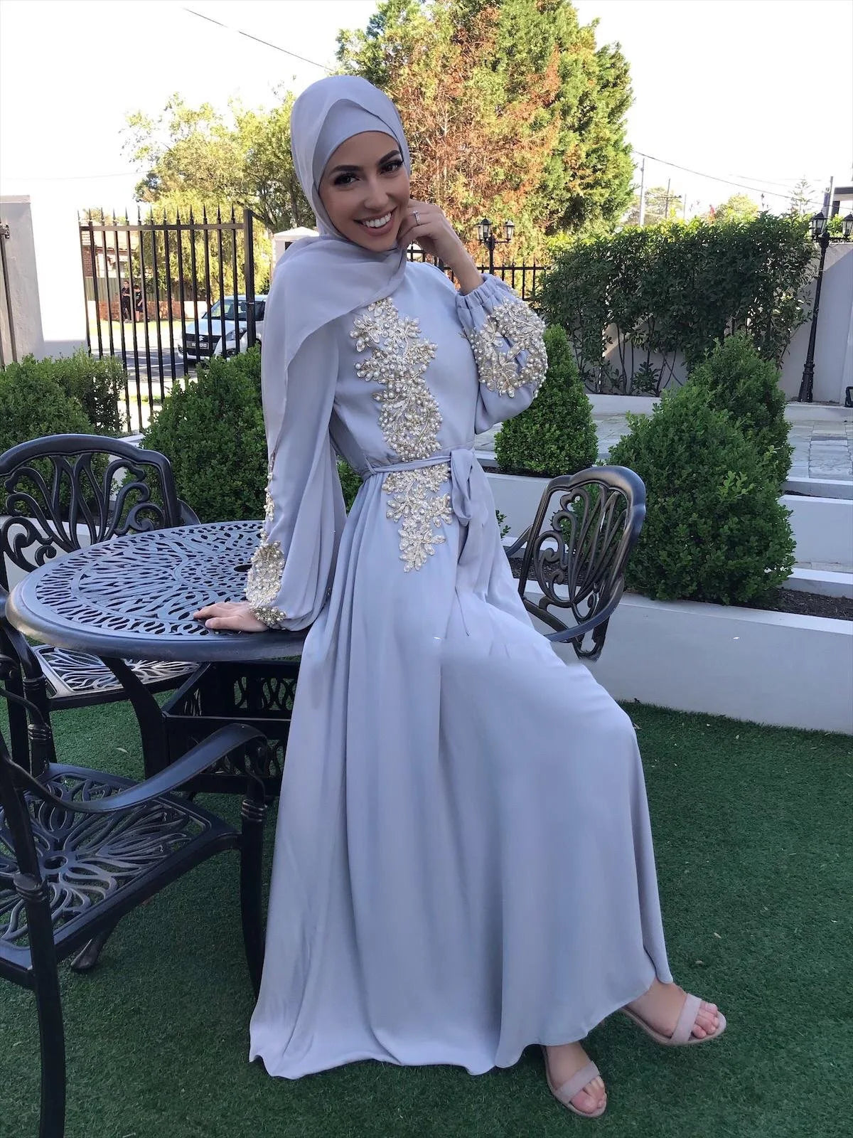 Embroidery Abaya Dubai Turkey Muslim Dress Evening Wedding Dress Kaftan Islamic Clothing Indian Dress Women Robe