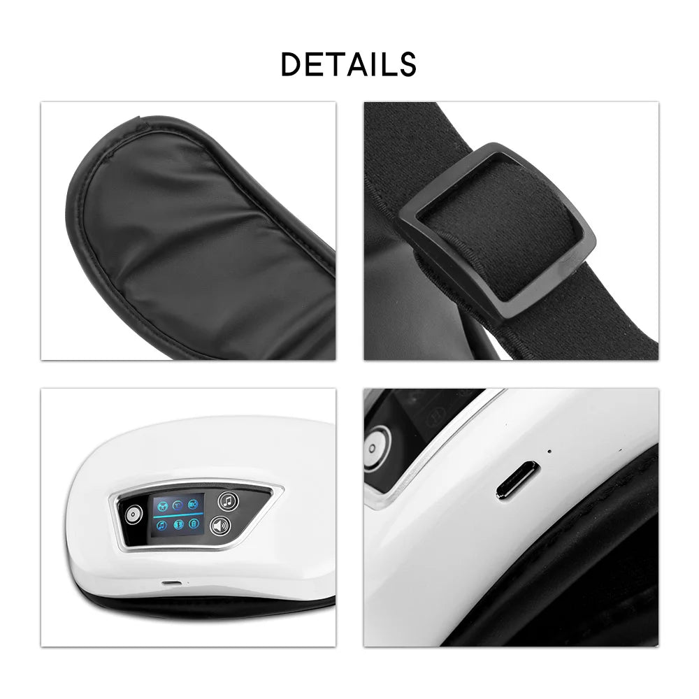 Eye Massager 6D Smart Airbag Vibration Bluetooth Eye Care Instrument Hot Compress Bluetooth Eye Massage Glasses Fatigue Pouch