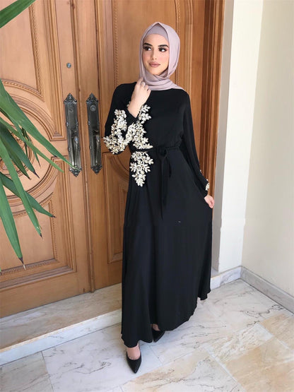 Embroidery Abaya Dubai Turkey Muslim Dress Evening Wedding Dress Kaftan Islamic Clothing Indian Dress Women Robe