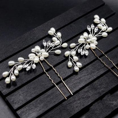 Pearl Tiara Crystal Hairbands and Hair Pins