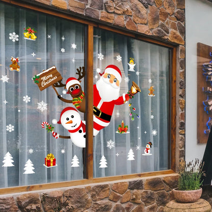 Merry Christmas Decoration for Home Wall Window Sticker Ornaments Garland New Year Festoon Christmas Decoration