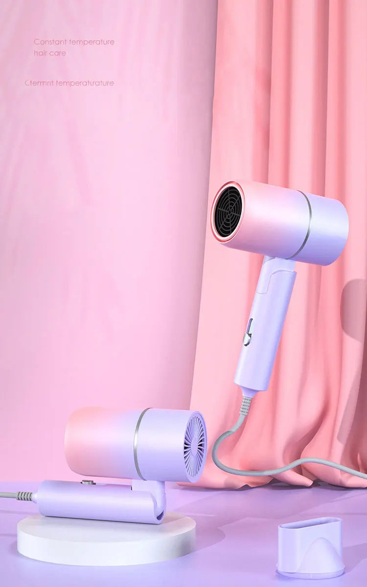 Folding Hairdryer With Carrying Bag Hot Air Anion Hair Care For Home MIni Travel Hair Dryer Blow Drier Portable Hair Brush Dryer