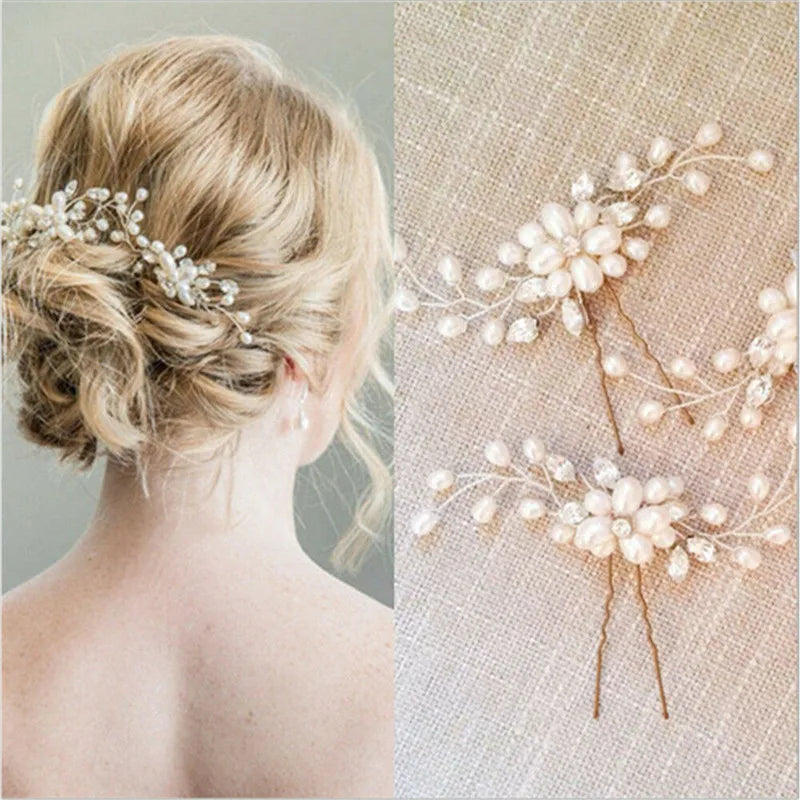 Pearl Tiara Crystal Hairbands and Hair Pins