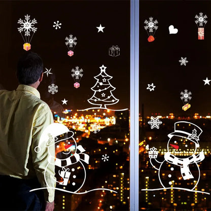 Merry Christmas Decoration for Home Wall Window Sticker Ornaments Garland New Year Festoon Christmas Decoration