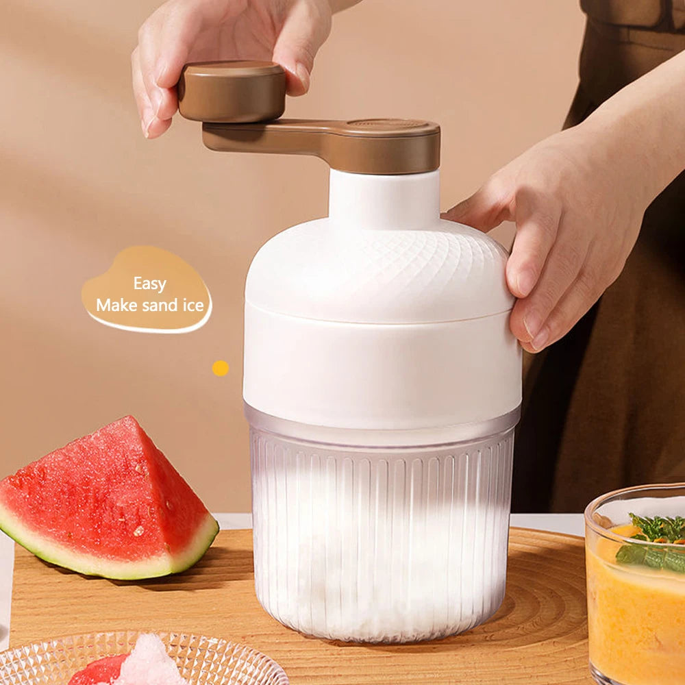 Portable Manual Ice Crusher Shaved Ice Machine Household Mini Ice Crusher Hand Operated Shaved Ice Milkshake Maker For Summer