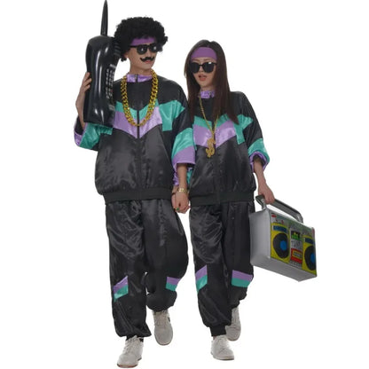 Halloween Costumes 70s Retro Disco Couple Sportswear, Party Stage Performance Costumes