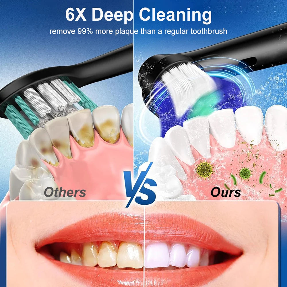 Electric Toothbrush Rotary Rechargeable Electric Toothbrush for Adults Rotating Electric Toothbrushes with 8 Soft Brush Heads