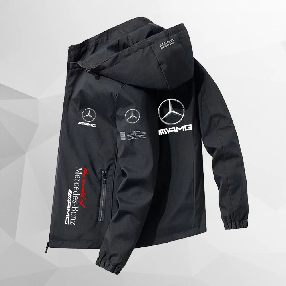 2024 New Cycling Suit Mercedes Benz Men's And Women's Motorcycle Riding Jacket, F1 Racing Suit, Outdoor Sports Bike Jacket