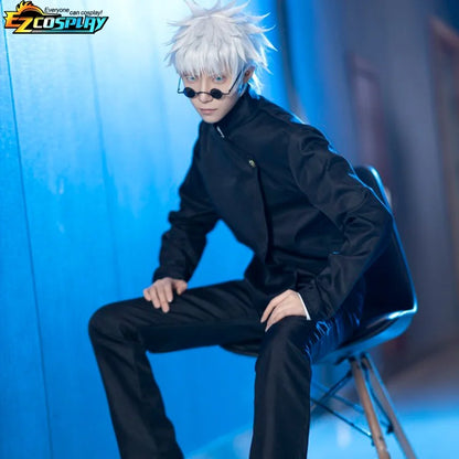 Gojo Satoru Cosplay Uniform Jujutsu Kaisen Gojo Satoru Cosplay Costume High School Uniform Wig Suit Halloween Costumes for Men