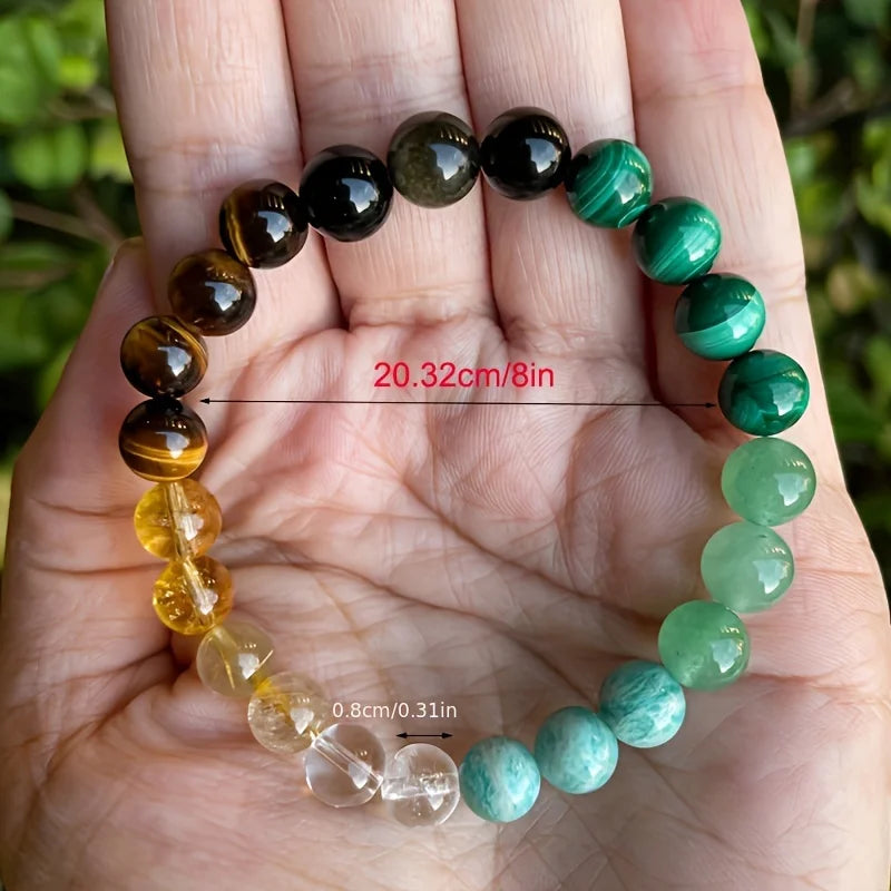 dad gifts from son Natural Stone Bracelet women men Attract Good Luck Money Health Green Malachite Tiger Eye beads bangles