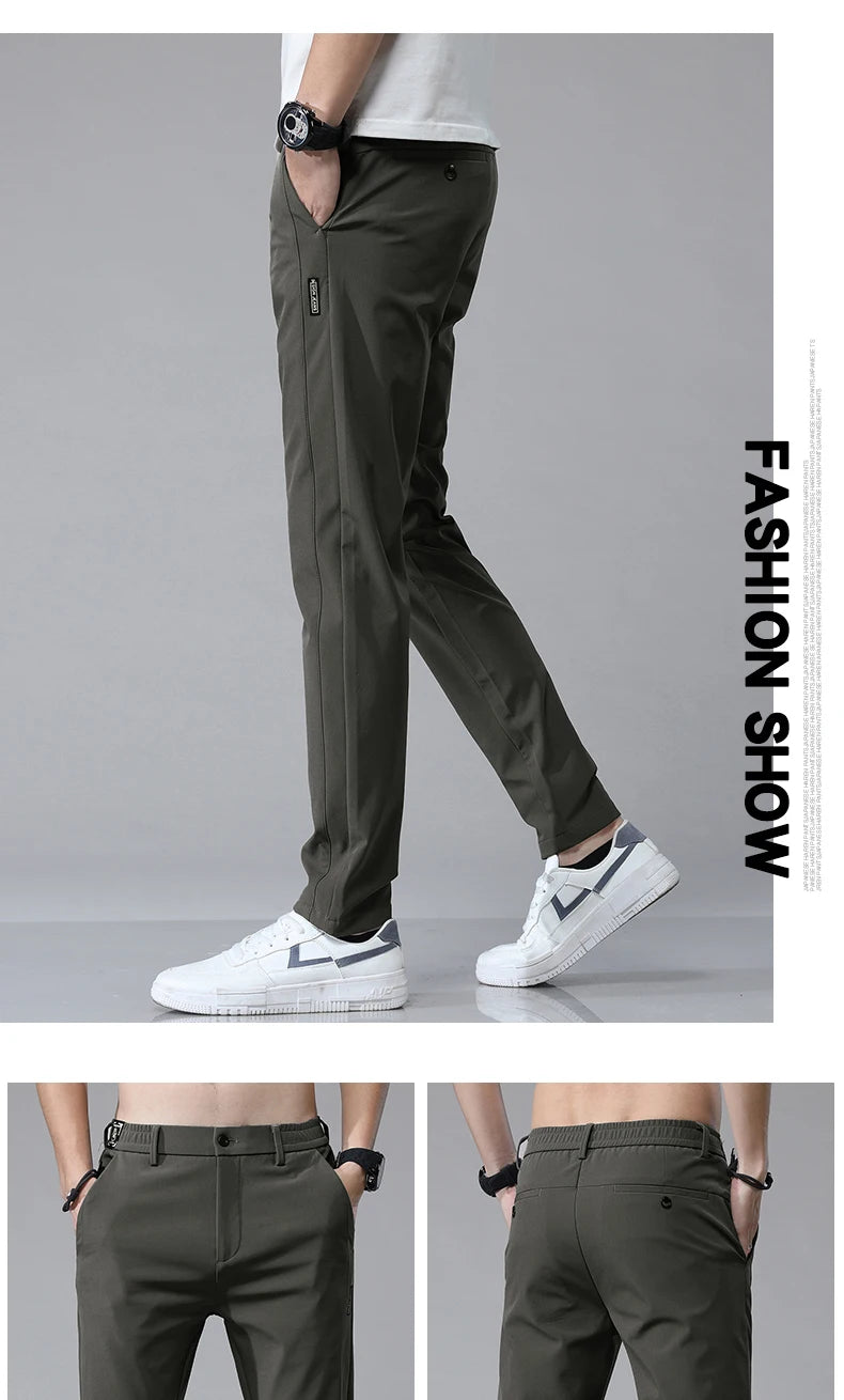 Men's Ultra-Thin Stretch Slim Straight Casual Pants, High-Quality and Breathable Golf Sports Trousers for Spring and Summer