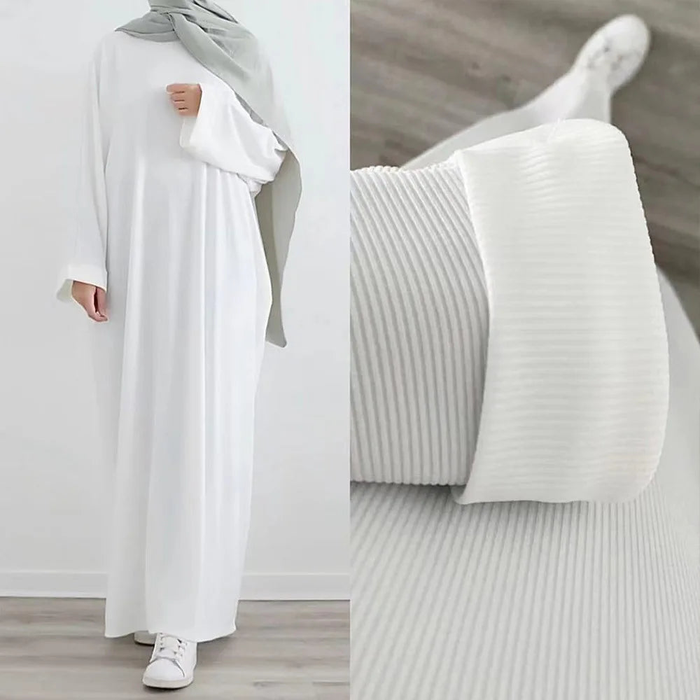 Autumn Winter Knitted Dress Muslim Women Abaya Female Arabic Turkey Modest Dresses New Warm Long Robe Islam Clothing