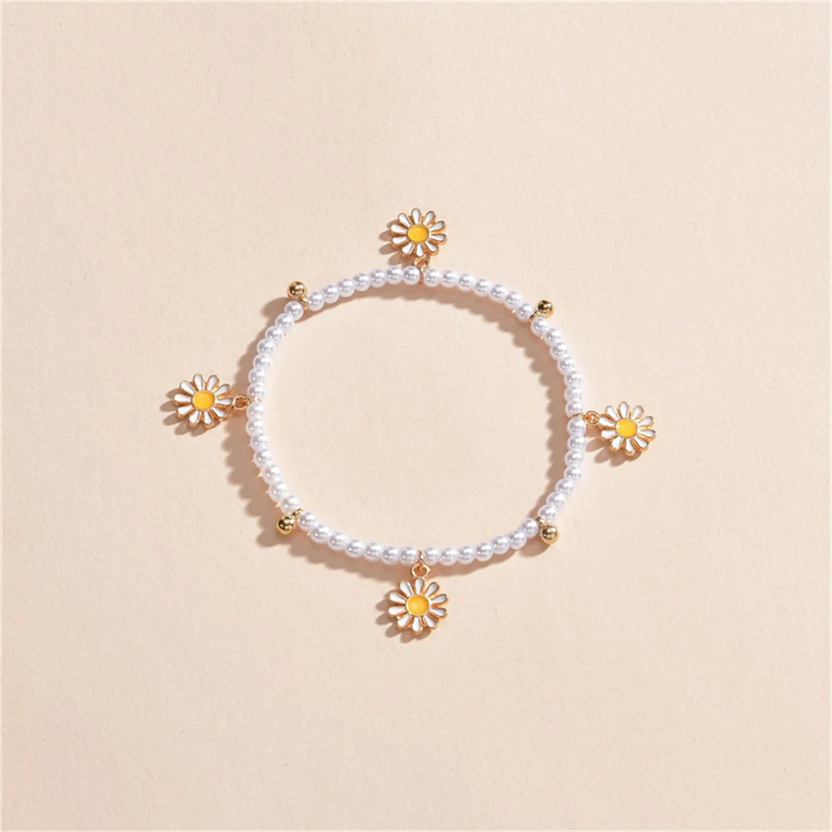 Multilayer Sweet Daisy Flower Anklets - Sparkling Chain with Sunflower Floral Boho Foot Chain, Barefoot Ankle Bracelet Jewelry