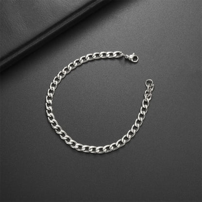 Fashion Cuban Chain Men Bracelet Stainless Steel 3/5/7/9mm Width Chain Bracelets Figaro Chain Boy Wrist Jewelry Couple