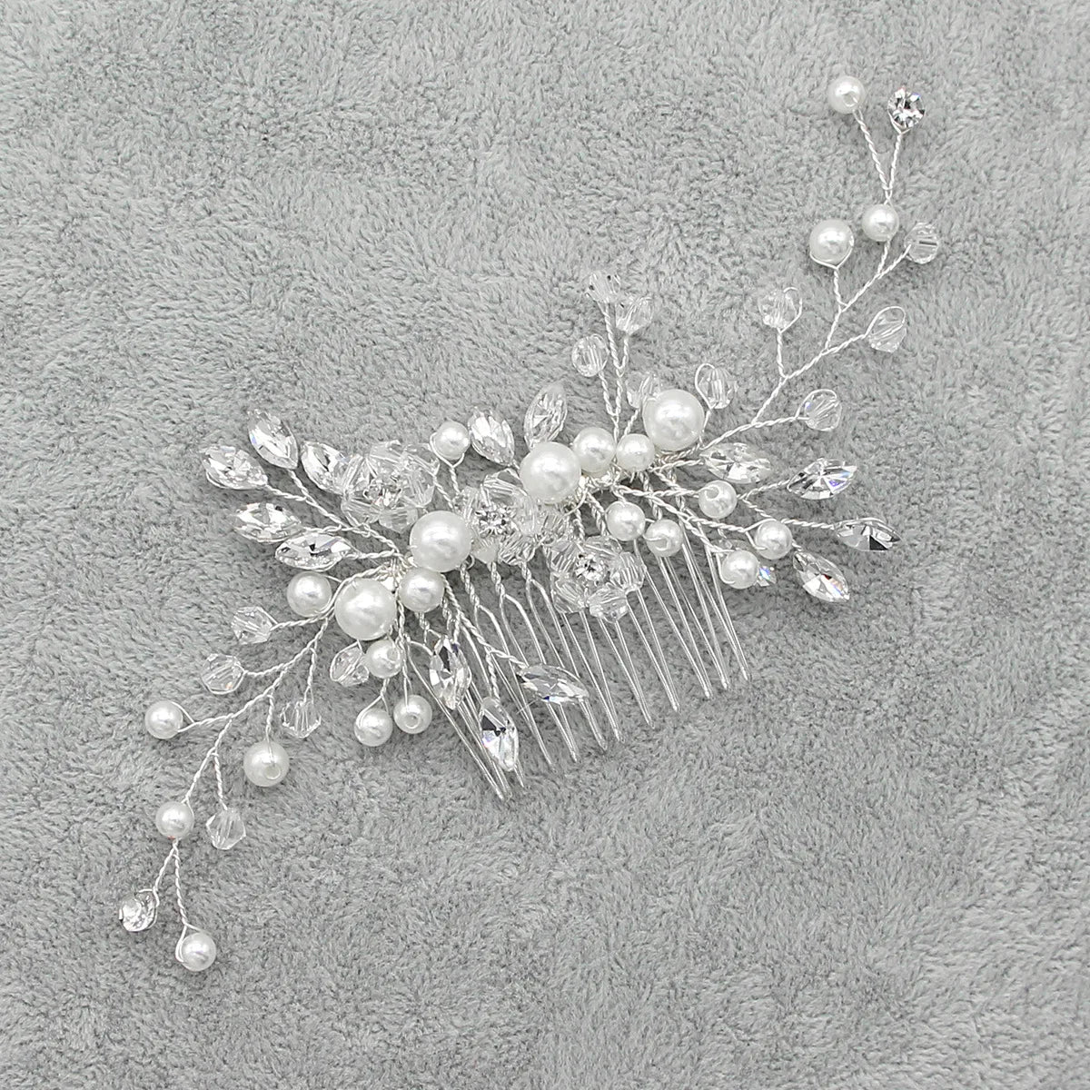 Elegant Hair Combs for Bride - Crystal Rhinestones and Pearls Hairpins- Headpiece