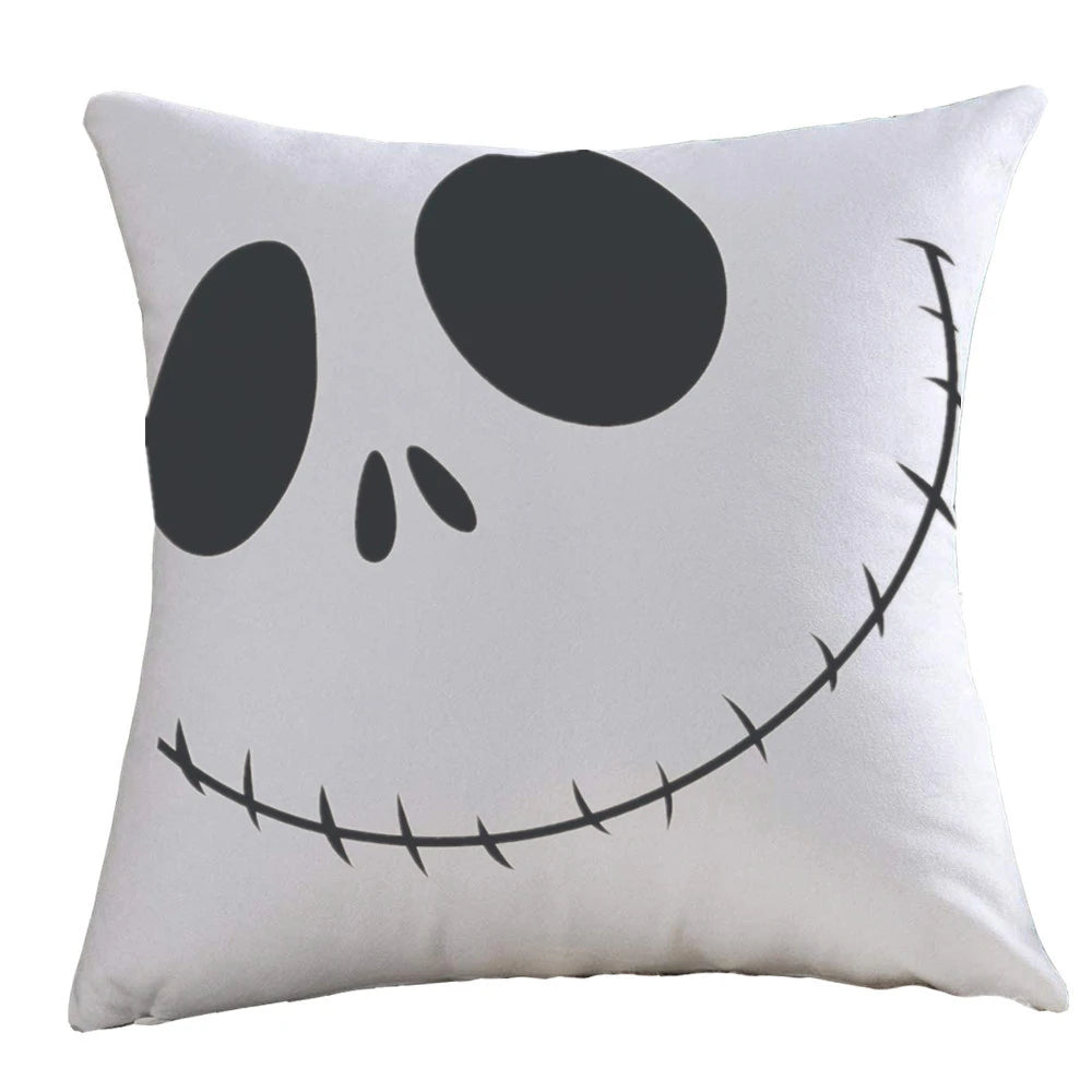 Halloween Happy and Cute Ghost Pumpkin Bat Print Cushion Cover Home Living Room Sofa Decoration Pillow  45x45cm