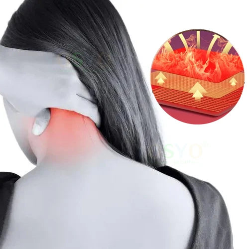 Electric Heated Cervical Massage Strap with Adjustable Neck Protection Strap for Autumn and Winter Warmth Portable Black