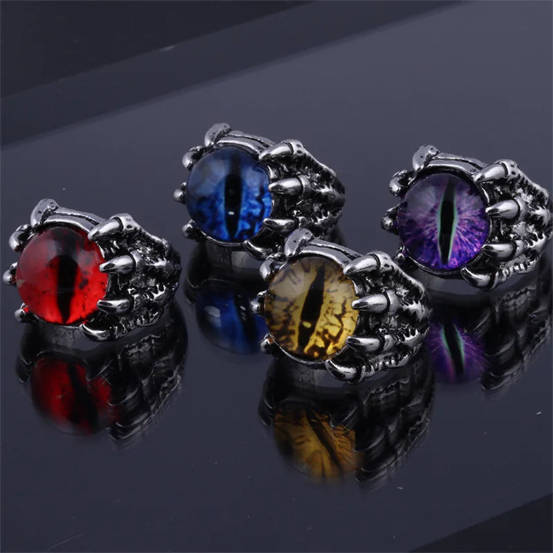 Wu's New Retro Jewelry Rings Gothic Rings Unisex Punk Skull Rock Hip Hop Adjustable Gift Jewelry Evil Eye/Dragon Claw