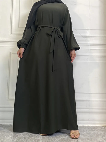 Hot Selle Simple Style Moroccan Dresses Kaftan Turkey Solid Color Gulf Abayas Islamic Women Long Dress Muslim Saudi Robe Ramadan