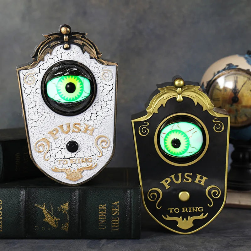 Halloween Decoration Spider Doorbell Horror Props Ghost'S Day Glowing Home Hanging Electric Luminous Sound Eyeball Doorbell