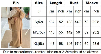 Corduroy Abaya Winter With Side Pocket Thick Warm Ramadan Islamic Clothing High Quality Muslim Women Long Sleeve Modest Dress