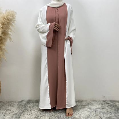 Ramadan Eid Muslim Abaya Dubai Luxury Splicing Fake Two Pieces Abayas For Women Kaftan Modest Dress Islam Caftan Marocain Femme