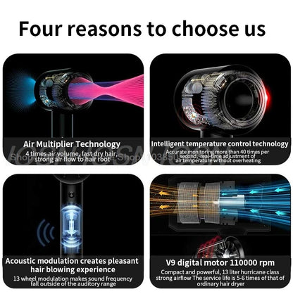 Professional Super Hair Dryer Personal Hair Care Styling Negative ion Salon Tool Constant Anion Electric Leafless Hair Dryers