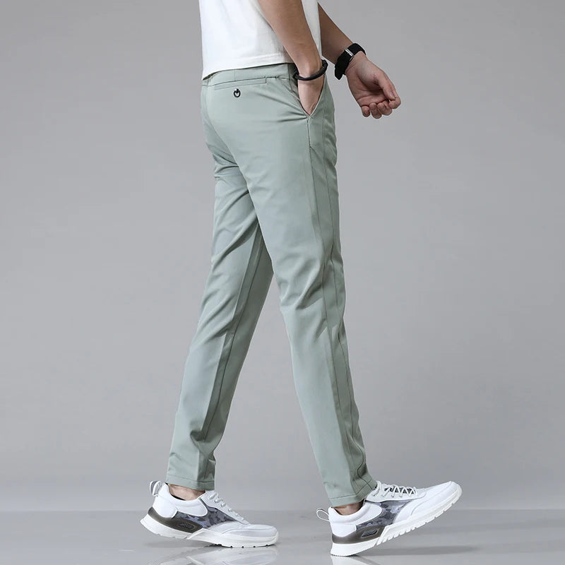 Men's Ultra-Thin Stretch Slim Straight Casual Pants, High-Quality and Breathable Golf Sports Trousers for Spring and Summer