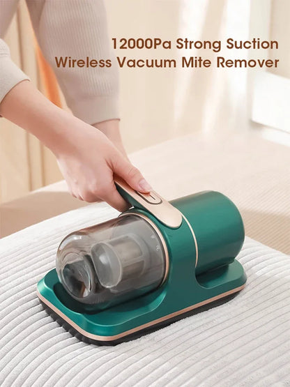 Wireless Mattress Vacuum Mite Remover Cordless Handheld Cleaner 12KPa Powerful Suction for Cleaning Bed Pillows Clothes Sofa