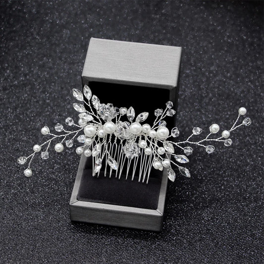 Elegant Hair Combs for Bride - Crystal Rhinestones and Pearls Hairpins- Headpiece