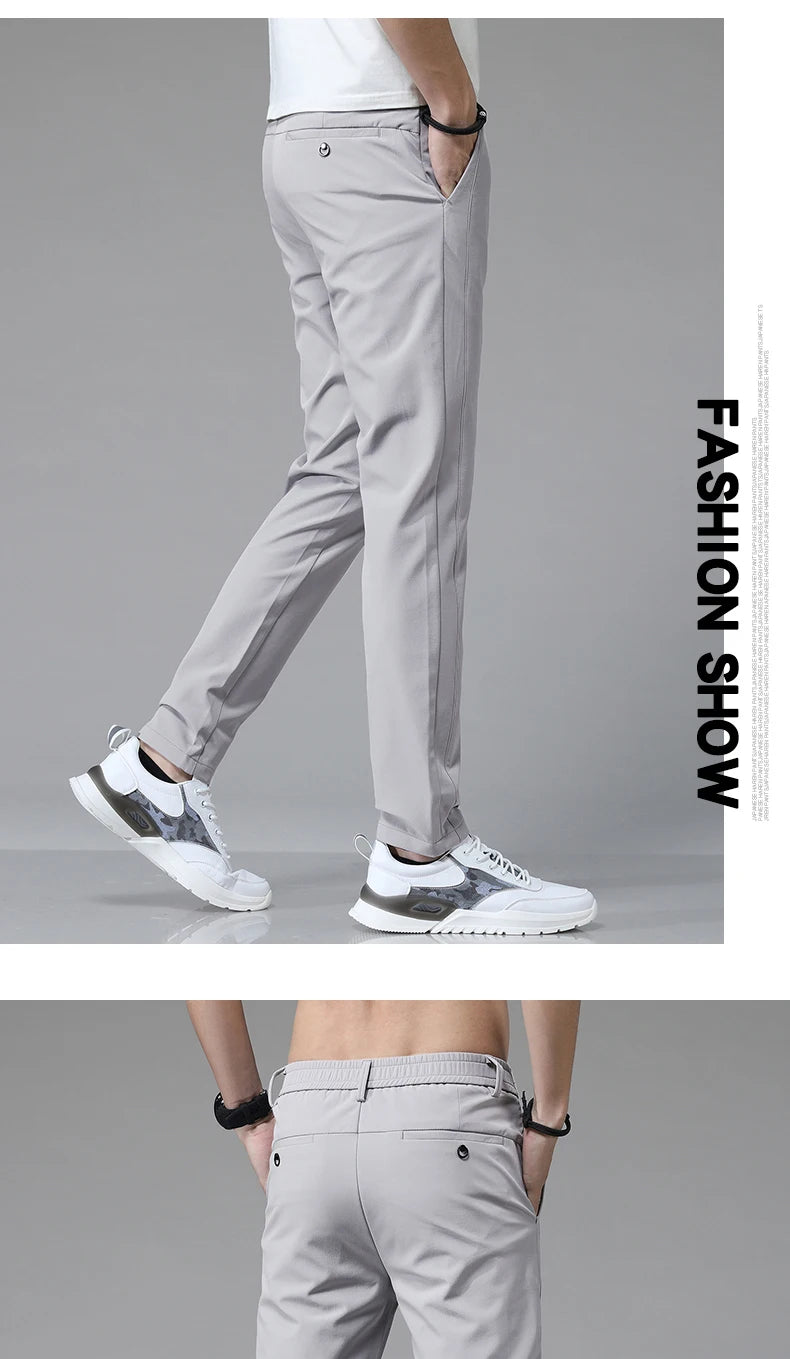 Men's Ultra-Thin Stretch Slim Straight Casual Pants, High-Quality and Breathable Golf Sports Trousers for Spring and Summer