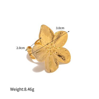 New Stainless Steel Flower Ring - Simple, Elegant, and Trendy Party Charm, Waterproof Fashion Jewelry