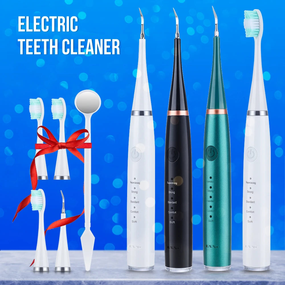 6 in 1 Ultrasonic Dental Cleaner Scaler Dental Tartar Remover Electric Toothbrush Sonic Teeth Plaque Cleaner Tooth Cleaner