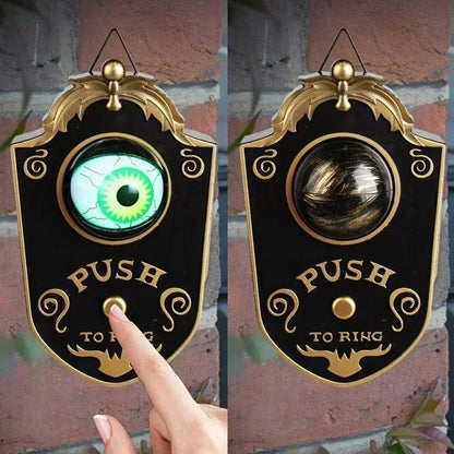 Luminous Hanging Doorbell Haunted Party Supplies Decorations Glowing Horror Props Creepy Eyes with Sound Lights for Halloween