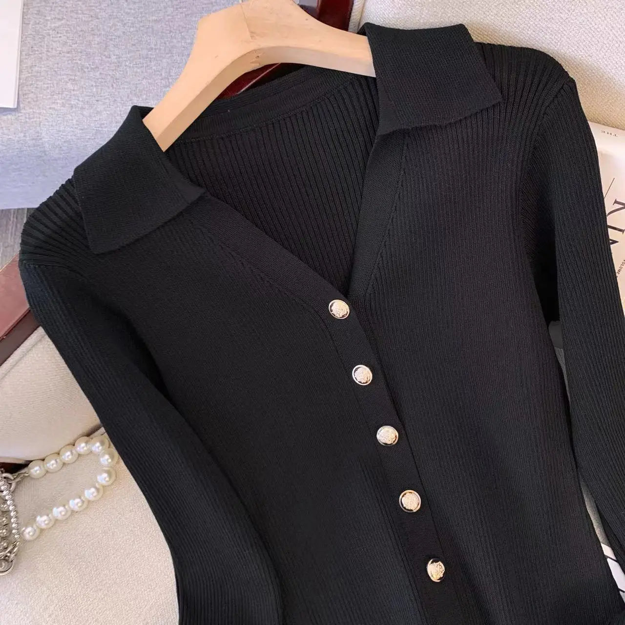 Autumn Winter French Fashion Old Money Long Sleeve Knit Dress Women 2000s V-Neck Frock Mini One-Piece Vintage Coquette Elegant