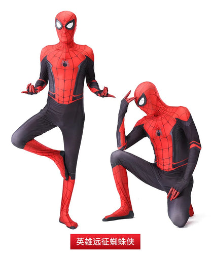 High Quality Superhero Spidermans Costume Bodysuit For Kids Adult Spandex Zentai Halloween Party Cosplay Jumpsuit 3D Style