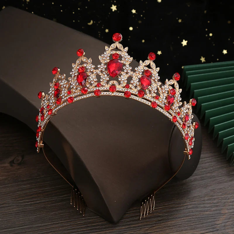 New Ladies' Exquisite Fashion Alloy Rhinestone Crown - Anti-Slip Comb Headband