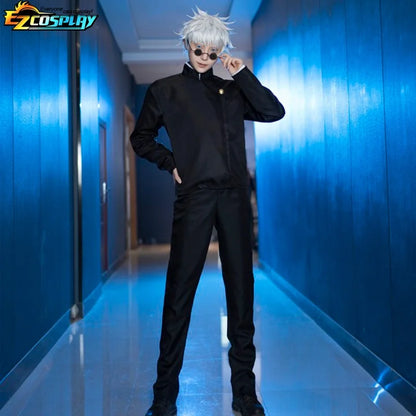 Gojo Satoru Cosplay Uniform Jujutsu Kaisen Gojo Satoru Cosplay Costume High School Uniform Wig Suit Halloween Costumes for Men