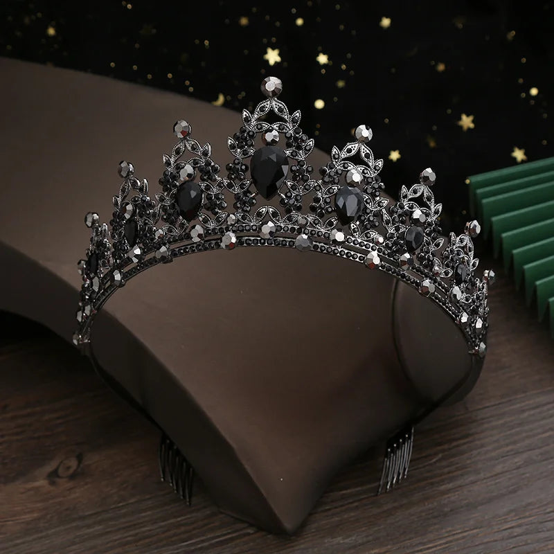 New Ladies' Exquisite Fashion Alloy Rhinestone Crown - Anti-Slip Comb Headband