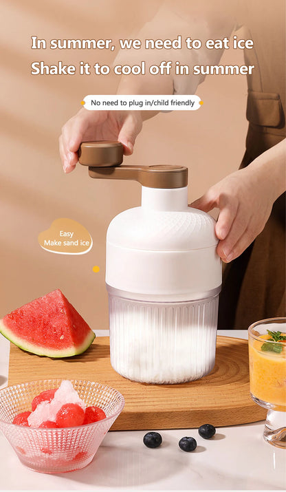 Portable Manual Ice Crusher Shaved Ice Machine Household Mini Ice Crusher Hand Operated Shaved Ice Milkshake Maker For Summer